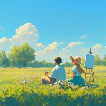 阳光下的绘画时光1