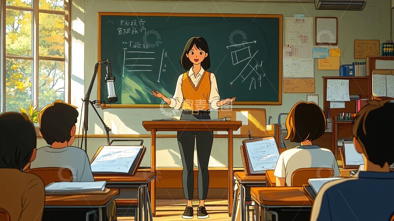 高清大图下载【趣麦麦图】女老师教书场景2