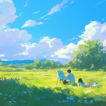 阳光下的绘画时光2