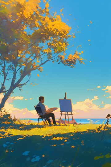 阳光下的绘画场景2