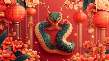 新年小蛇灯笼图1