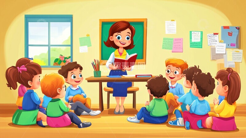 高清大图下载【趣麦麦图】教师授课卡通设计3
