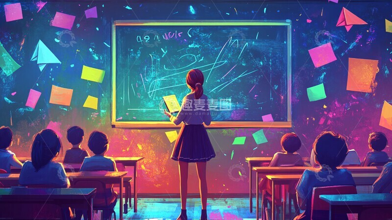 高清大图下载【趣麦麦图】女教师教学场景3