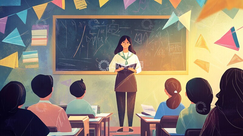 高清大图下载【趣麦麦图】女教师教学场景1