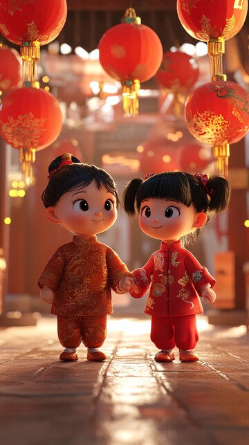 蛇灯笼春节孩子1