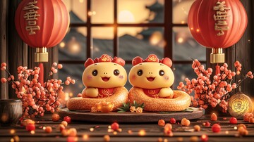 新年小蛇灯笼图2