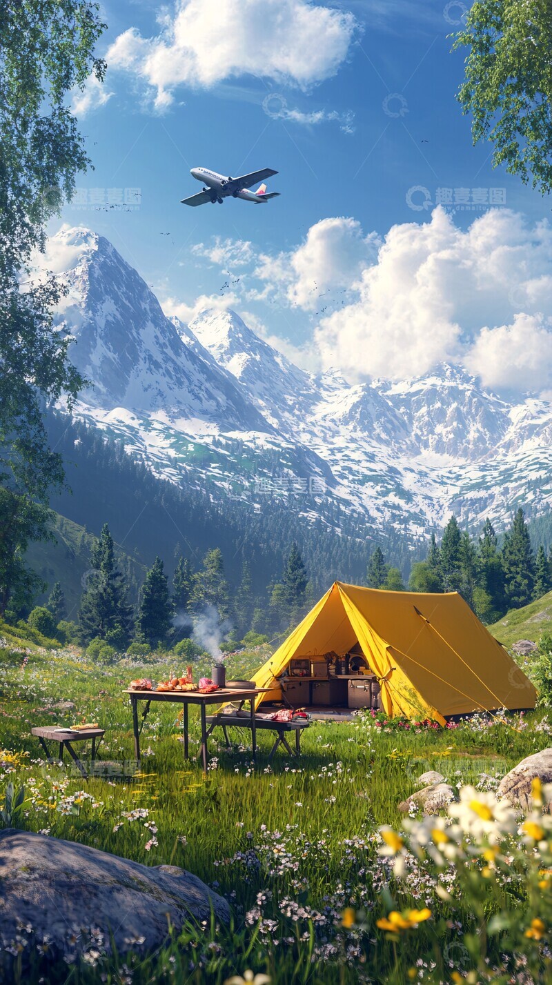 高清大图下载【趣麦麦图】蓝天下的野餐3