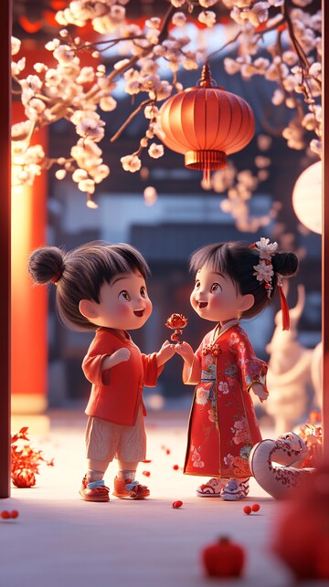 蛇灯笼春节孩子3