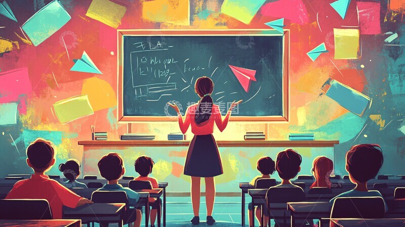 高清大图下载【趣麦麦图】女教师教学场景2