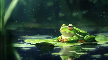 青蛙叶上休息3