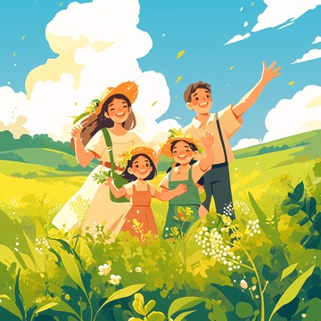 四口之家手握水果3