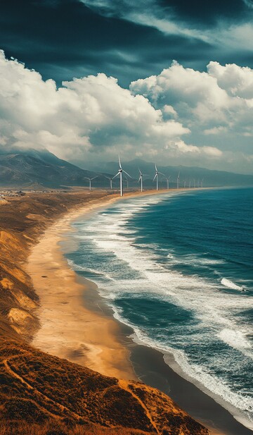 海岸线上的风车阵1