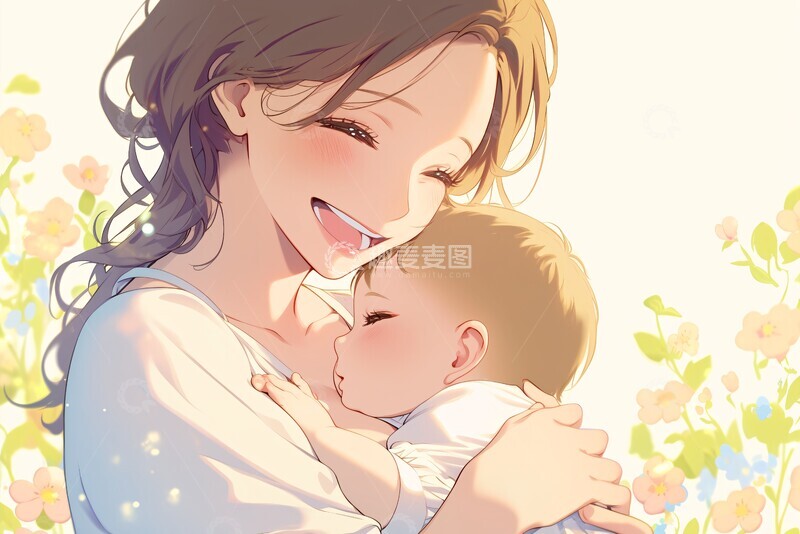 高清大图下载【趣麦麦图】母子温馨瞬间3