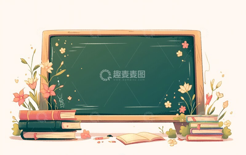 高清大图下载【趣麦麦图】黑板花书桌设计2
