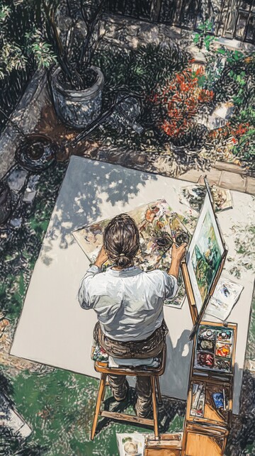 画家画模特场景