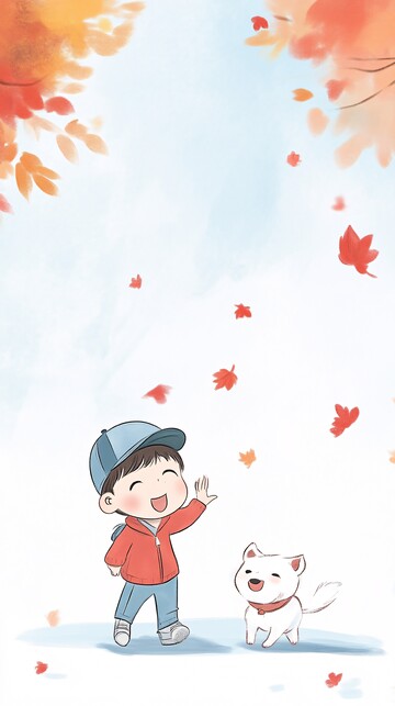 秋日小狗与孩童3
