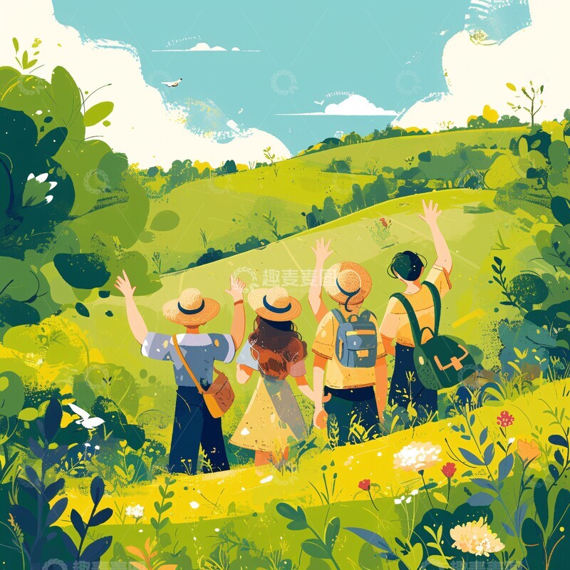 高清大图下载【趣麦麦图】四口之家手握水果1