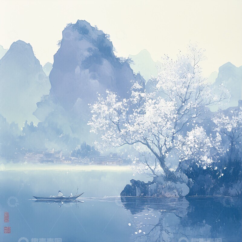 高清大图下载【趣麦麦图】山水之间山水河流水面2