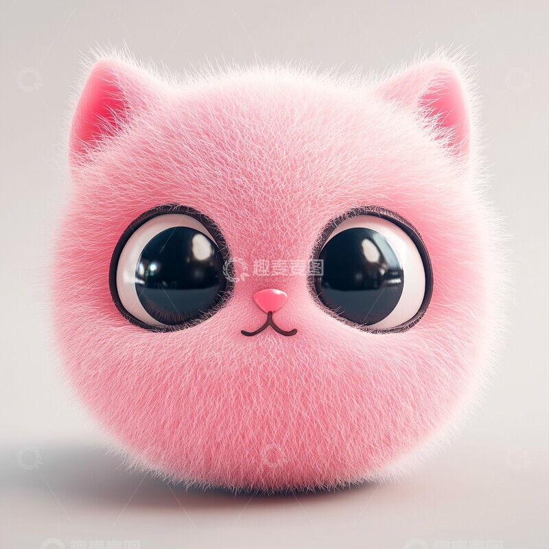 高清大图下载【趣麦麦图】粉色猫咪球形脸3