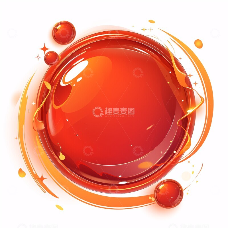 高清大图下载【趣麦麦图】红色蛇灯圆形边框3