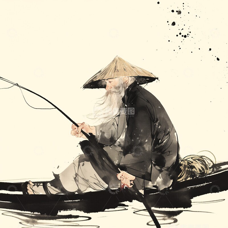 高清大图下载【趣麦麦图】渔船上的渔夫1