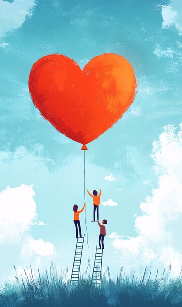 心形气球与梯子1