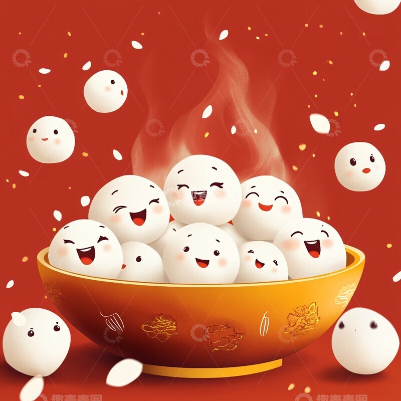 高清大图下载【趣麦麦图】元宵卡通表情碗3