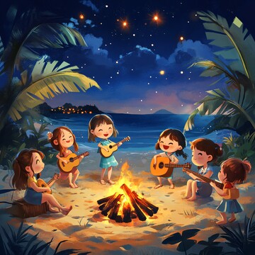 篝火旁歌舞表演4