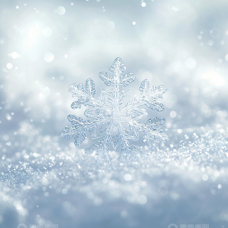 高清大图下载【趣麦麦图】中心雪花雪花白色背景3