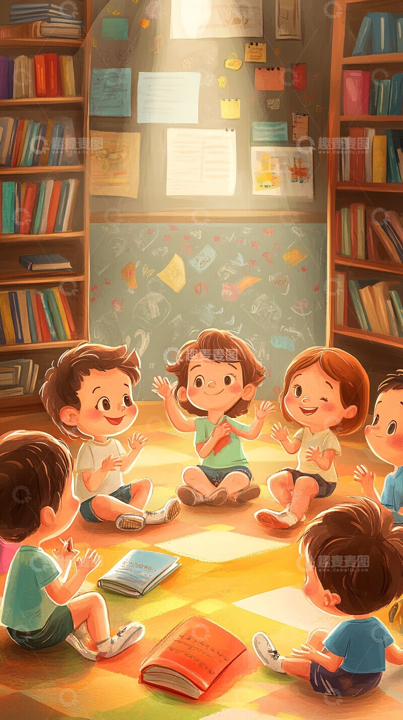 孩子围坐听讲课3