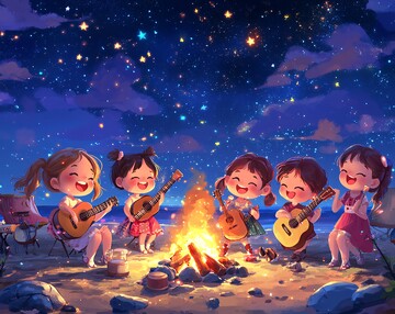 篝火旁歌舞表演1