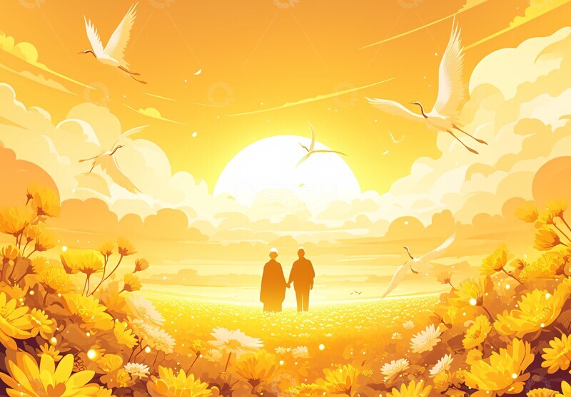 高清大图下载【趣麦麦图】金菊朝阳图金菊朝阳牵手1