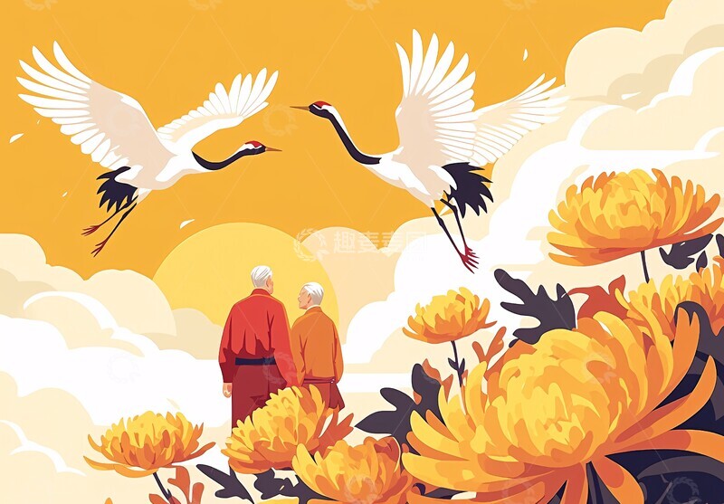 高清大图下载【趣麦麦图】金菊朝阳图金菊朝阳牵手3