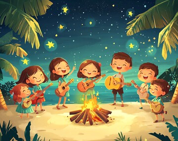 篝火旁歌舞表演3