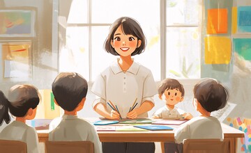 女老师教孩子画画6