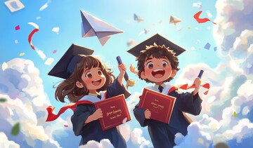 毕业典礼纸飞机云朵3