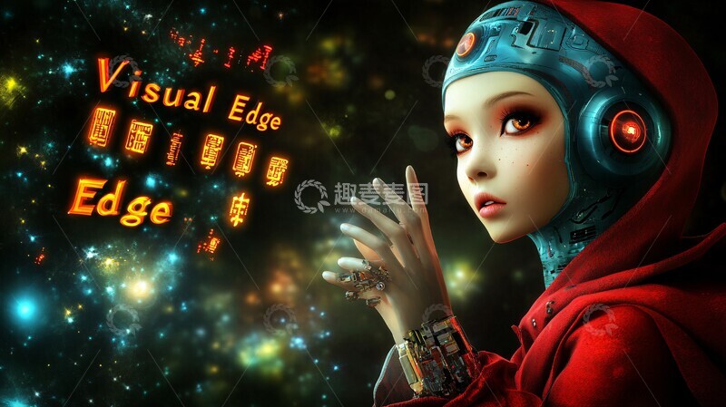 高清大图下载【趣麦麦图】蓝红异星科技1