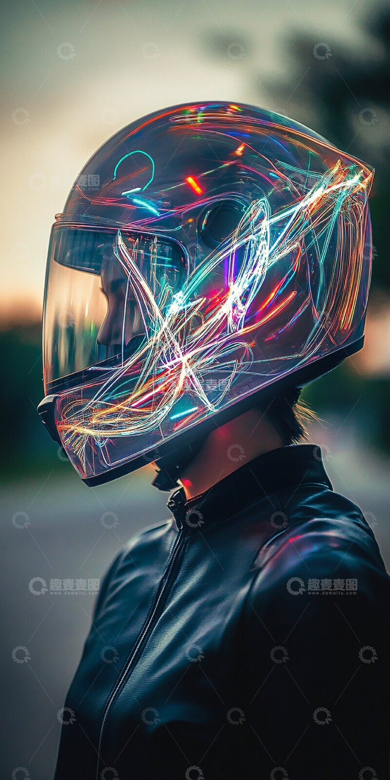 高清大图下载【趣麦麦图】透明头盔中的光影2