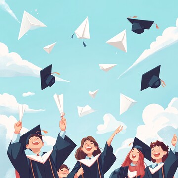 毕业生抛纸飞机5