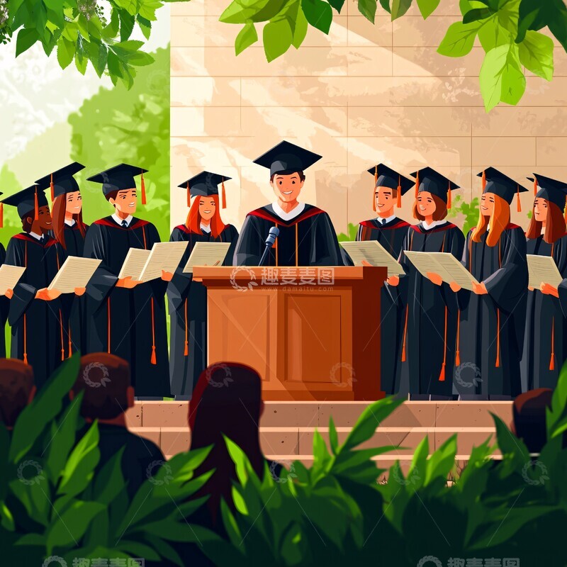 高清大图下载【趣麦麦图】毕业生演讲毕业生学士演讲2