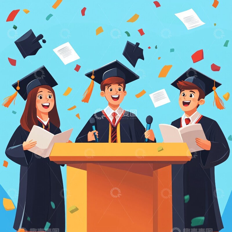 高清大图下载【趣麦麦图】毕业生演讲毕业生学士演讲3