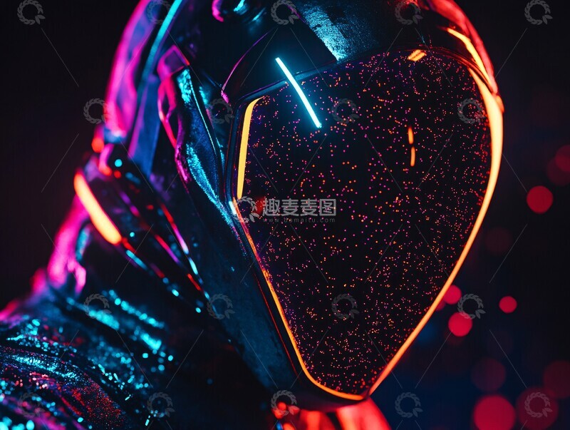 高清大图下载【趣麦麦图】霓虹宇航员肖像3