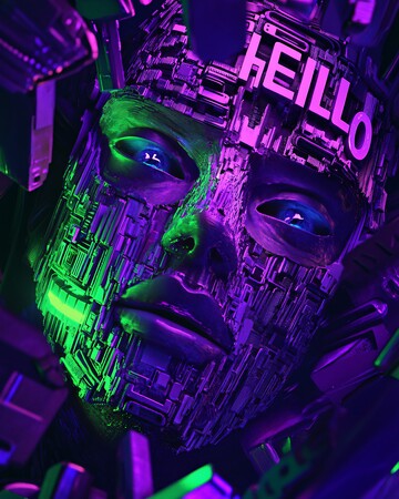 字母组成科幻人像3