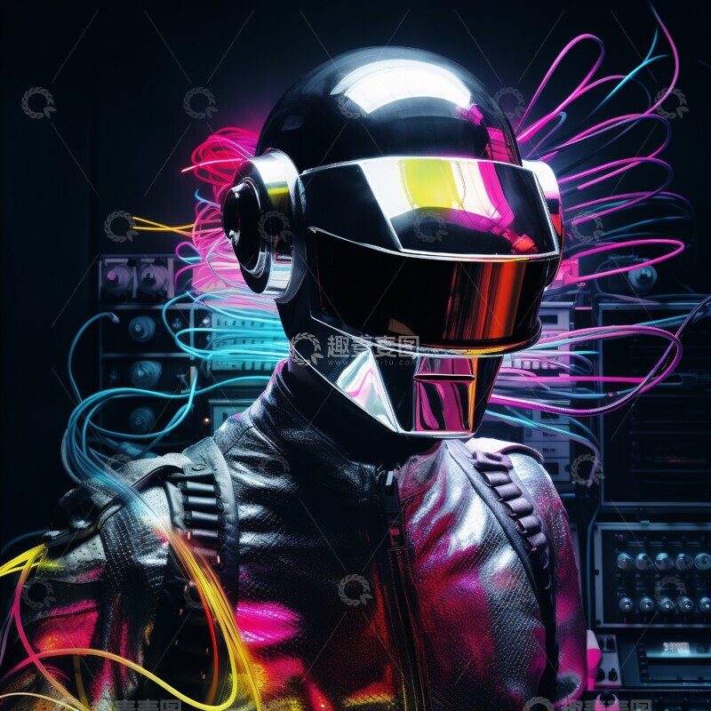 高清大图下载【趣麦麦图】机器人达夫庞克1