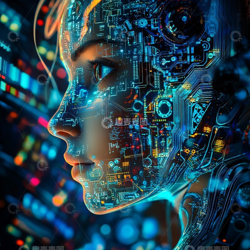 高清大图下载【趣麦麦图】智能机器人芯片1