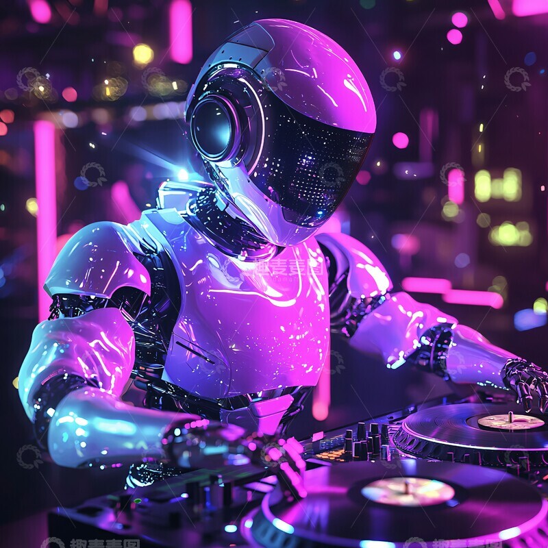高清大图下载【趣麦麦图】机器人打碟机器人打碟音乐2