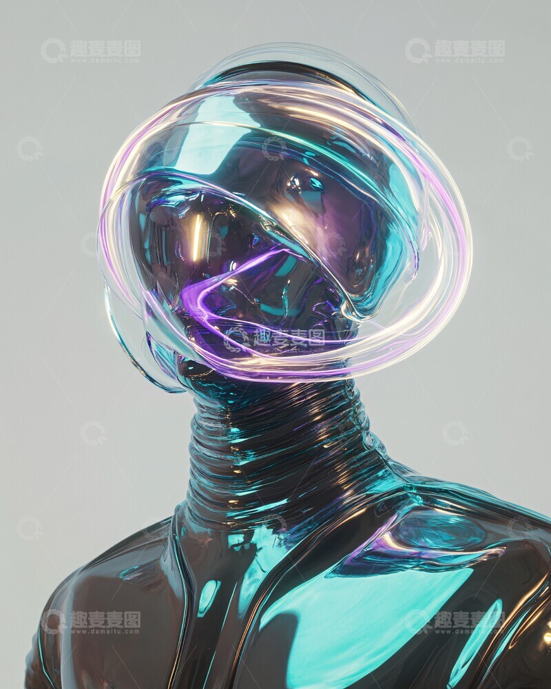 高清大图下载【趣麦麦图】玻璃人形宇宙环1