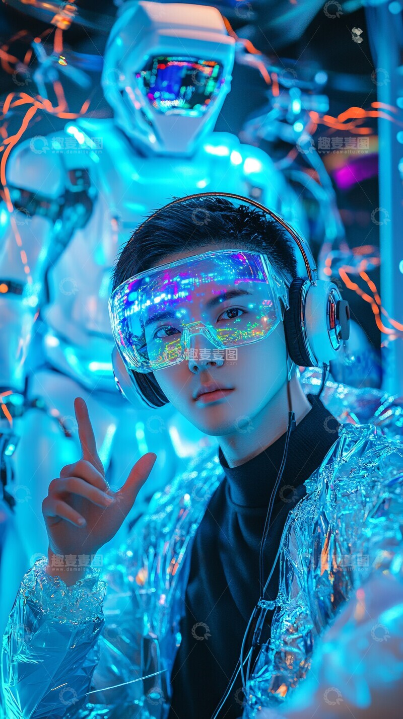 高清大图下载【趣麦麦图】中国男科技人形象