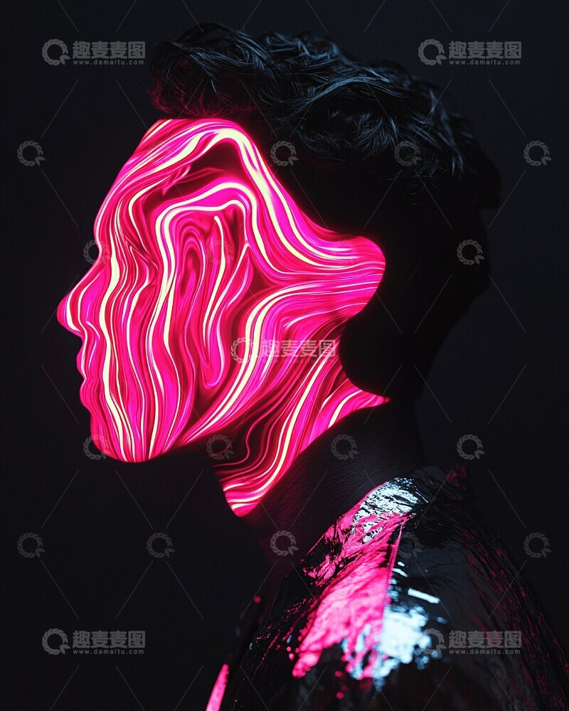 高清大图下载【趣麦麦图】液态面具人像3