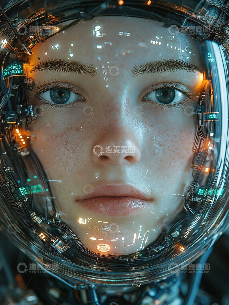 高清大图下载【趣麦麦图】透明机器人头1